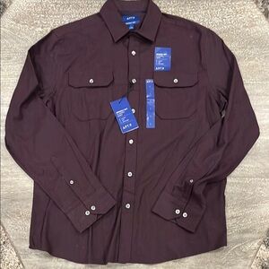 New Men’s Large Apt. 9 Purple Casual Button Down Long Sleeve Shirt